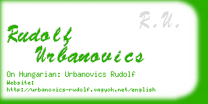 rudolf urbanovics business card